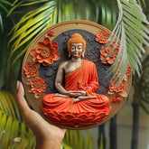 Thai Buddha Statue - 8X8" Aluminum Wall Art Decor